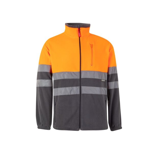 VL EROS LARGE. Dvojfarebná fleecová bunda (280 g/m²) z polyesteru (100 %) - Sivá, 5XL
