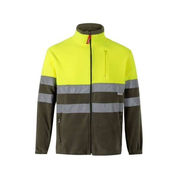 VL EROS LARGE. Dvojfarebná fleecová bunda (280 g/m²) z polyesteru (100 %) - Vojenská zelená, 5XL