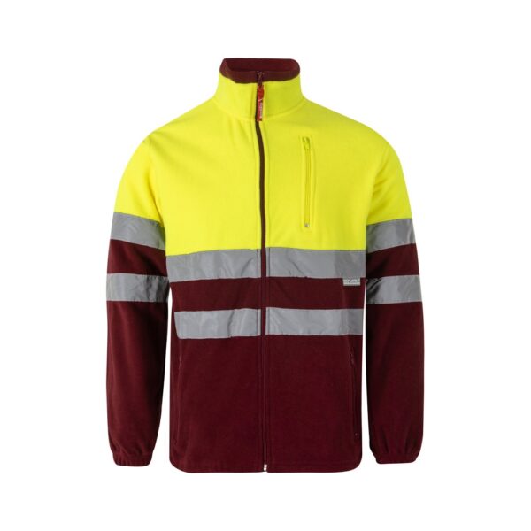 VL EROS LARGE. Dvojfarebná fleecová bunda (280 g/m²) z polyesteru (100 %) - Bordová, 5XL