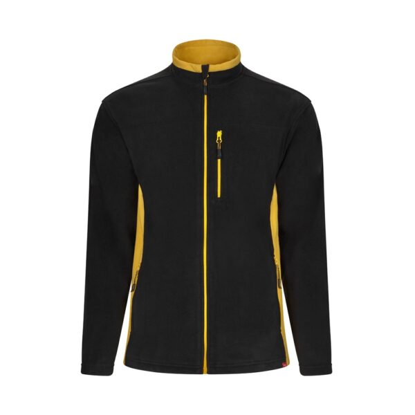 VL GERAS. Dvojfarebná fleecová bunda (220 g/m²) z polyesteru (100 %) - Čierna, XS
