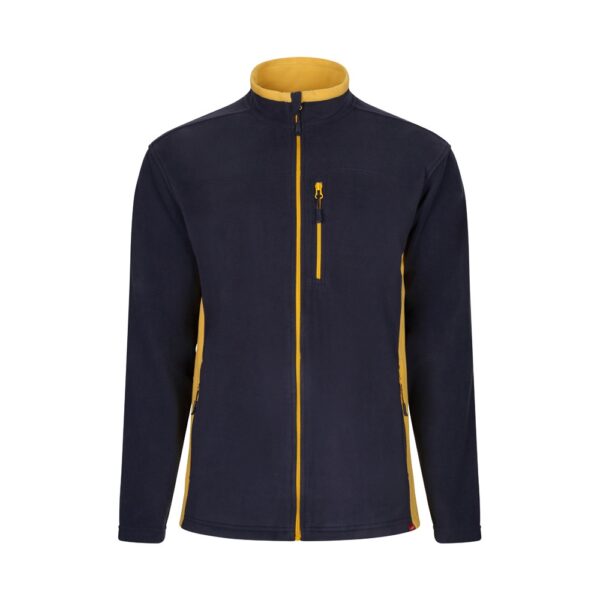VL GERAS. Dvojfarebná fleecová bunda (220 g/m²) z polyesteru (100 %) - Modrá, XS