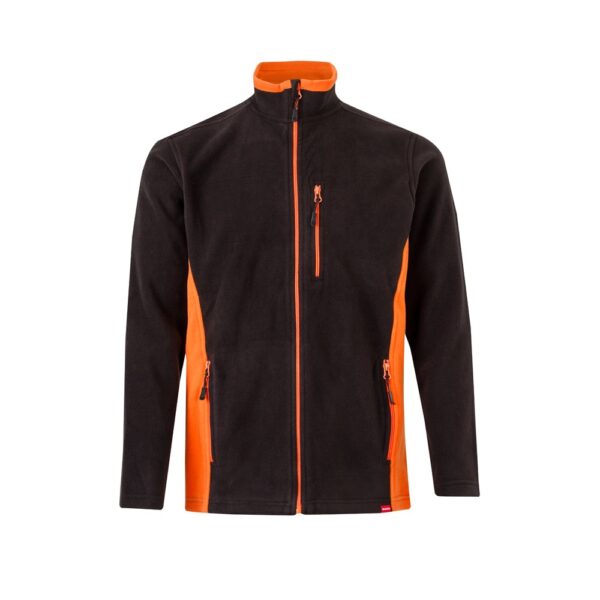 VL GERAS. Dvojfarebná fleecová bunda (220 g/m²) z polyesteru (100 %) - Čierna, XS