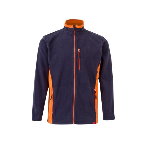 VL GERAS. Dvojfarebná fleecová bunda (220 g/m²) z polyesteru (100 %) - Modrá, XS