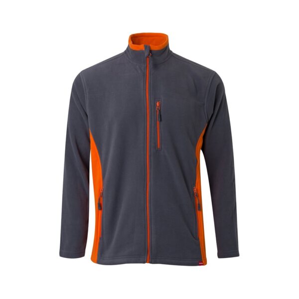 VL GERAS. Dvojfarebná fleecová bunda (220 g/m²) z polyesteru (100 %) - Sivá, XS