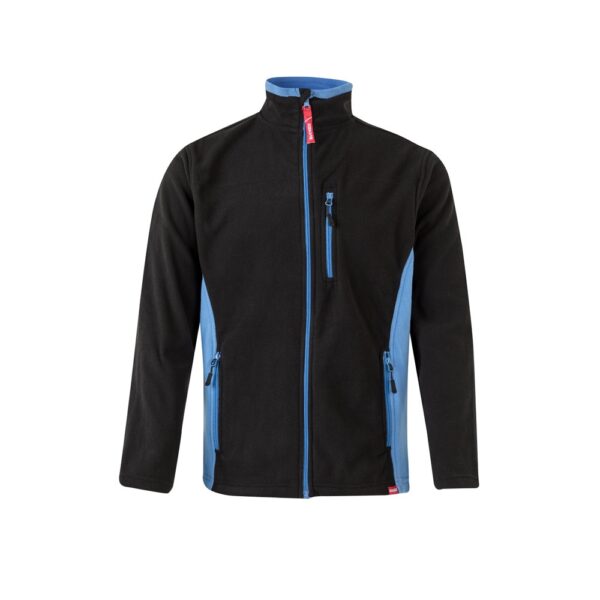 VL GERAS. Dvojfarebná fleecová bunda (220 g/m²) z polyesteru (100 %) - Čierna, XS