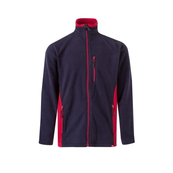 VL GERAS. Dvojfarebná fleecová bunda (220 g/m²) z polyesteru (100 %) - Modrá, XS