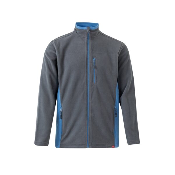 VL GERAS. Dvojfarebná fleecová bunda (220 g/m²) z polyesteru (100 %) - Sivá, XS