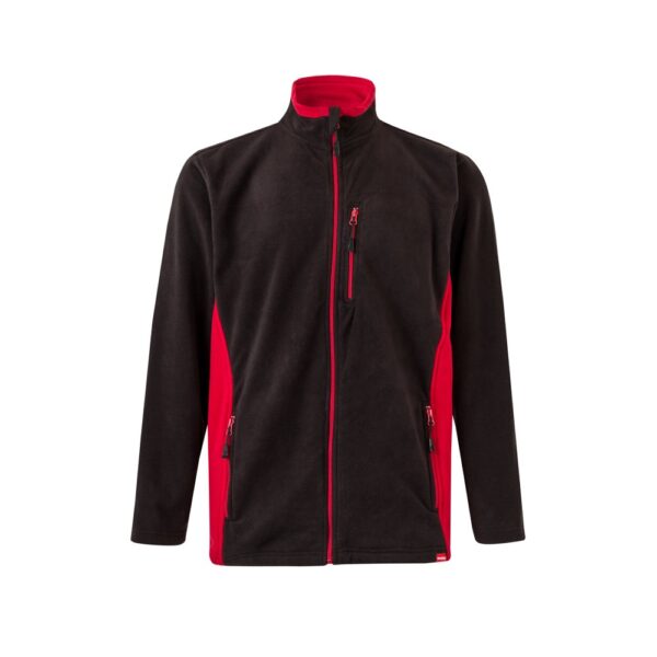 VL GERAS. Dvojfarebná fleecová bunda (220 g/m²) z polyesteru (100 %) - Čierna, XS