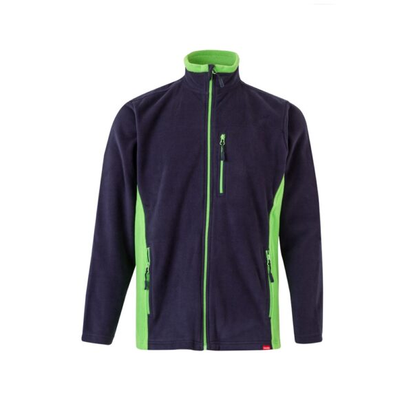 VL GERAS. Dvojfarebná fleecová bunda (220 g/m²) z polyesteru (100 %) - Modrá, XS