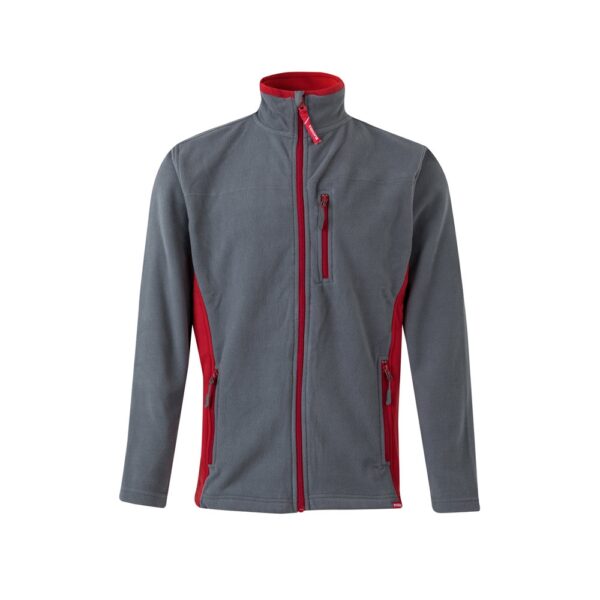 VL GERAS. Dvojfarebná fleecová bunda (220 g/m²) z polyesteru (100 %) - Sivá, XS