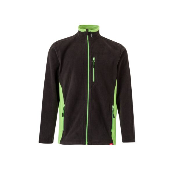 VL GERAS. Dvojfarebná fleecová bunda (220 g/m²) z polyesteru (100 %) - Čierna, XS