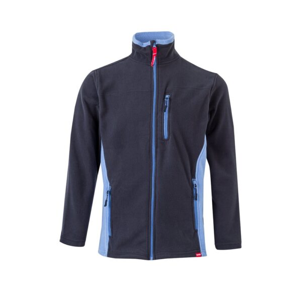 VL GERAS. Dvojfarebná fleecová bunda (220 g/m²) z polyesteru (100 %) - Modrá, XS