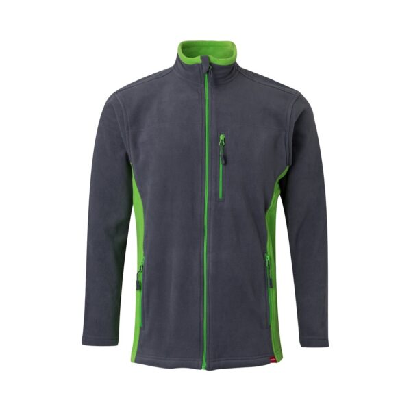 VL GERAS. Dvojfarebná fleecová bunda (220 g/m²) z polyesteru (100 %) - Sivá, XS