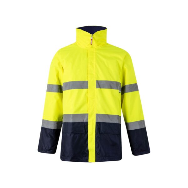 VL THEMIS LARGE. Dvojfarebná parka (190 g/m²) z polyesteru (100 %) s PU záterom - Modrá, 5XL