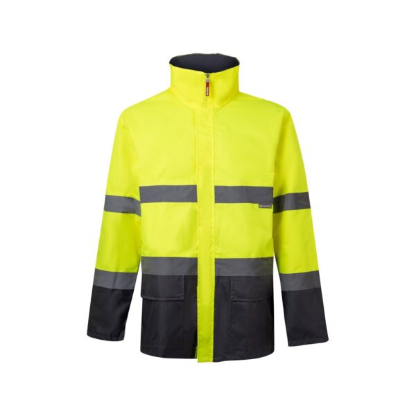 VL THEMIS LARGE. Dvojfarebná parka (190 g/m²) z polyesteru (100 %) s PU záterom - Sivá, 5XL