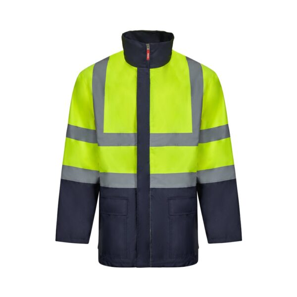 VL JUNO. Dvojfarebná parka 4 v 1 (180 g/m²) z polyesteru (100 %) s PU záterom - Modrá, XL