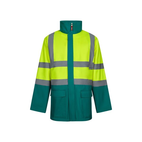 VL JUNO LARGE. Dvojfarebná parka 4 v 1 (180 g/m²) z polyesteru (100 %) s PU záterom - Zelená, 5XL
