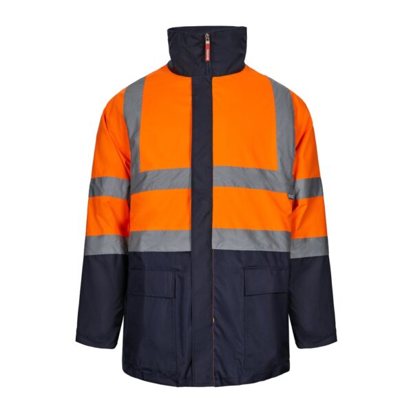 VL JUNO LARGE. Dvojfarebná parka 4 v 1 (180 g/m²) z polyesteru (100 %) s PU záterom - Modrá, 5XL