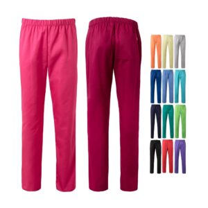 VL APHRODITE. Kučeravé nohavice (190 g/m²) z bavlny (35 %) a polyesteru (65 %) - Bordová, XS