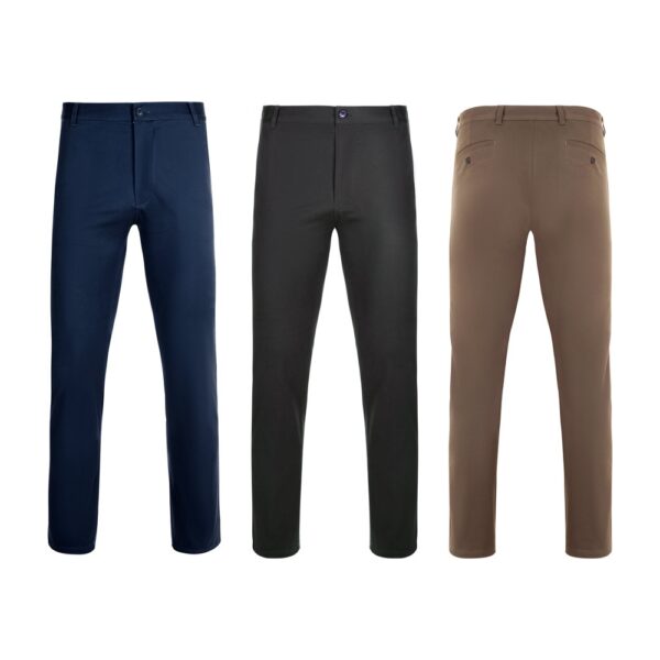 VL VISHNU. Unisex elastické chino nohavice (260 g/m²), bavlna (98 %) a elastan (2 %) - Svetlá prírodná, 56