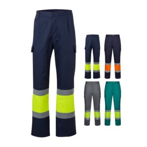 VL ARTEMIS. Dvojfarebné nohavice z kepru (190 g/m²), bavlna (20 %) a polyester (80 %)