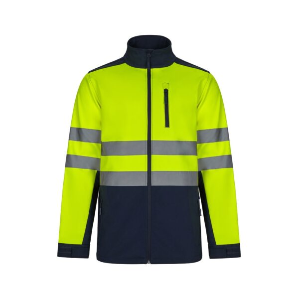 VL HESTIA. Dvojfarebná softshellová bunda (280 g/m²) z polyesteru (96 %) a elastanu (4 %) - Modrá, XL