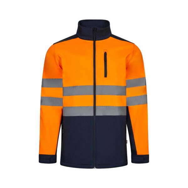 VL HESTIA. Dvojfarebná softshellová bunda (280 g/m²) z polyesteru (96 %) a elastanu (4 %) - Modrá, XL