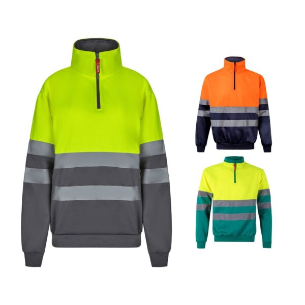 VL THOR LARGE. Dvojfarebná mikina (300 g/m²) z polyesterového rúna (100%) - Modrá, 5XL