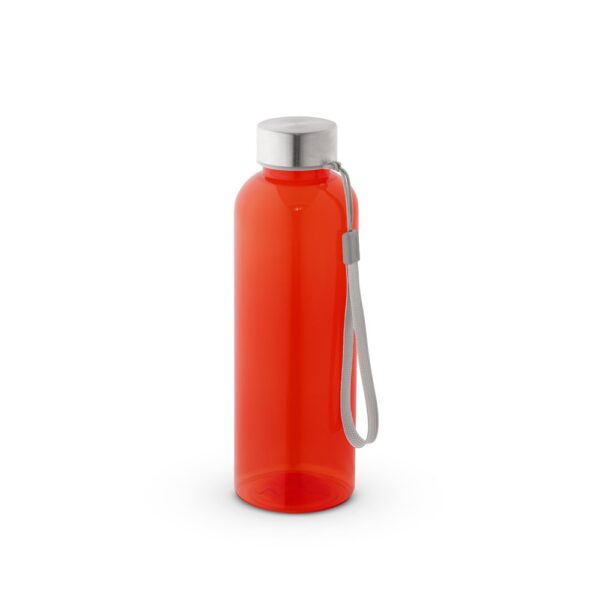 ENDERS M. Recyklovaného PET (100% rPET) fľaša s lesklým priesvitným povrchom 600 ml - Červená, 600 ml