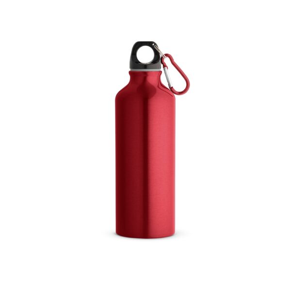RE-LANDSCAPE M. Recyklovaná hliníková fľaša s karabínkou 530 ml - Červená, 530 ml