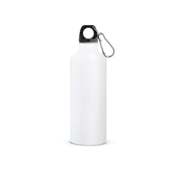 RE-LANDSCAPE M. Recyklovaná hliníková fľaša s karabínkou 530 ml - Biela, 530 ml