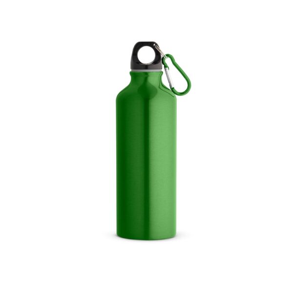 RE-LANDSCAPE M. Recyklovaná hliníková fľaša s karabínkou 530 ml - Svetlo zelená, 530 ml