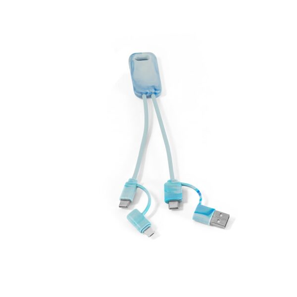 BERNERS. Superrýchly USB kábel 6 v 1 zo recyklovaného PET (100 % rPET) - Viacfarebná