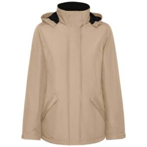 Dámska zateplená softshellová parka Notus - Tmavo piesková, 3XL