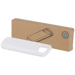 Alkes vodeodolná powerbanka z recyklovaného plastu s karabínou, kapacita 5000 mAh, 12 W - Biela