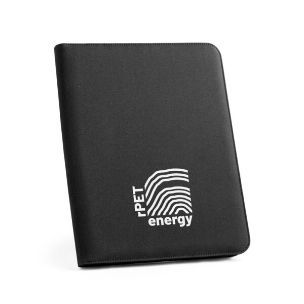 EMERGE FOLDER. Zakladač A4 z recyklovaného polyesteru (100 % rPET) 300D so zipsom