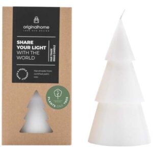 Originalhome sviečka v tvare vianočného stromčeka s vôňou matcha - veľká - Biela